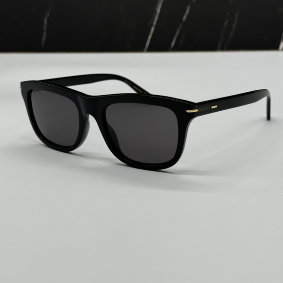 NEW GG1444S 001 GUCCI BLACK GREY SQUARE UNISEX GUCCI SUNGLASSES - Picture 4 of 14